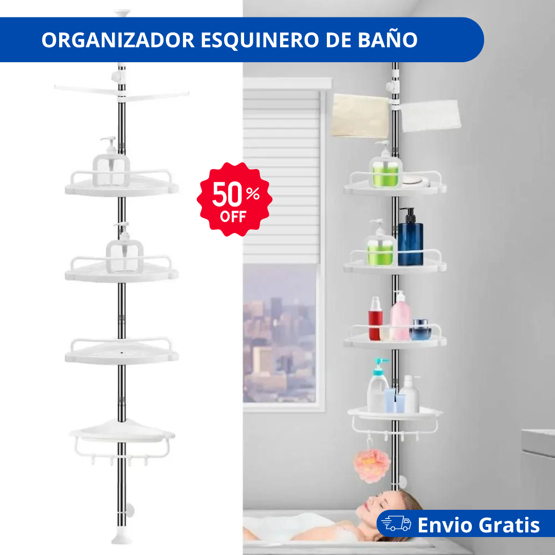 ORGANIZADOR DE BAÑO ESQUINERO 🚿ORGANIBATH® - 50% OFF